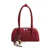 Bolso Retro Melanoid Baguette para Debajo del Brazo Nuevo Otoño/Invierno Simple Versátil Bolso de Mano Bowling Bolso de Hombro para Viajes