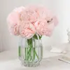 Flores Artificiales Estilo Europeo Atadas a Mano Peonías de 5 Cabezas, Flores Artificiales para Decoración del Hogar, Suministros para Bodas, Plantas Verdes Artificiales al por Mayor