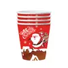 Fiesta Temática de Papá Noel Rojo Vajilla Desechable de Papel Plato de Papel Servilleta de Papel Cuchillo Tenedor Cuchara Accesorios de Decoración Suministros