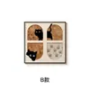 Pintura Decorativa Estilo Vintage con Temática de Gatos para Sala de Estar, Adorno de Escritorio Estilo Retro Francés Acogedor, Colgante de Pared de Arte de Nicho para Comedor