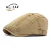Boina Nova de Verão Masculina Chapéu de Beisebol de Algodão Lavado Retro Britânico Chapéu Frontal Bordado Versátil Casual Feminino