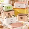 Caja de almacenamiento de escritorio para el hogar, sala de estar, con tapa, gran capacidad, caja de almacenamiento de juguetes, plástico engrosado, a prueba de polvo, caja de almacenamiento de ropa