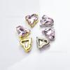 Venta al por mayor 12x13mm corazón de durazno torcido vidrio Diamante ropa zapato bolso costura a mano diamante garra fondo puntiagudo uña diamante pegatina cristal joyería