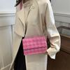 Outono 2024 Nova Chegada Diamante Plissado Moda Deslocamento Corrente Deslocamento Bolsa de Ombro Moda Texturizada Transversal Bolsa Quadrada Pequena