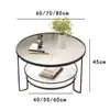 Mesa de Centro de Vidrio Templado para Apartamentos Pequeños, Mesa Auxiliar Redonda para Uso Doméstico, Mini Mesa Minimalista, Moderna y Tendencia de Lujo Ligero