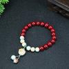 Pulsera de cinabrio de suministro en vivo alto contenido día pulsera de oro púrpura garra de gato bodhi anillo liso pulsera DIY mujeres mayoreo