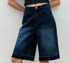 Amazon Tume Comercio Exterior Europeo y Americano Suministro Transfronterizo Vintage Sueltos de Cintura Alta Casual Moda Vaqueros Cropped para Mujer
