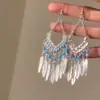Ganchos para orejas con borlas de plumas de estilo étnico bohemio para mujer, pendientes vintage con un sentido de lujo y sofisticación, diseño único y de nicho