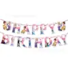 Bandeira de Desenho Animado Popular Transfronteiriça Banner de Layout para Festa de Aniversário Infantil Bandeira de Cauda de Peixe de Personagem de Anime Bandeira Quadrada com Letras