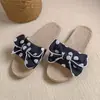 Pantuflas de algodón y lino para mujer, de verano, para el hogar, de tela y lino, para interiores, para parejas, antideslizantes, para las cuatro estaciones, primavera y otoño, con fondo suave.