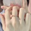 Anillo de Diamante Rosa Órbita Estelar Anillo para Dedo de Mujer Estilo Coreano Lujo Ligero Sentido de Diseño de Nicho Estilo ins Anillo de Cola Entrelazado con Diamante Rosa Destellante