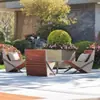 Mesa de Centro Sofá de Exterior em Liga de Alumínio Personalizada Venda de Projeto para Pátio Externo Jardim Villa Hotel Mobiliário Trançado de Rattan