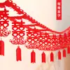 Suministros de boda creativos para la sala de bodas, decoración para la disposición de la boda, sala de estar de tela no tejida con la palabra feliz, flor de tirar con cinta, linterna de boda