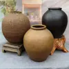 Jarrón de Cerámica Estilo Wabi-Sabi Retro Americano, Jarrón de Cerámica Rústica para Flores Secas, Adorno Vintage Inspirado en Zen Hecho a Mano para Exhibir en una Repisa