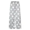 Pantalones casuales holgados con estampado de lunares en color de contraste para hombre, estilo de marca moderna europea y americana, pantalones de chándal largos rectos de pierna ancha con lunares únicos