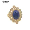 MR028 Anillo de Joyería para Fiesta Estilo Palacio Retro Exquisita Gema Redonda Pequeña Incrustada con Circonita Multicolores Opcionales para Mujer