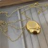 Collar Largo de Cadena para Suéter de Nicho de Lujo Ligero Minimalista de Personalidad Estilo Ins Geométrico de Gota de Agua de Acero de Titanio 18K de Alta Gama