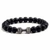 Acessórios Transfronteiriços Pulseira de Prata Elástica Fosca Liga Masculina Haltere Pulseira de Energia Pulseira de Contas de Yoga em Estoque