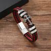 Joias da Amazon Transfronteiriça Nova Pulseira de Couro Trançado com Fecho Magnético Pulseira de Couro da Moda Masculina e Feminina
