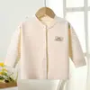 Cárdigan de Algodón Colorido para Bebé de Primavera y Otoño, Top Individual, Suéter Infantil, Ropa Interior para Niños y Niñas, Capa Base para Bebé, Ropa de Otoño, Pijamas, Cuello Redondo