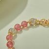 Pulsera de cristal de fresa para mujer, piedra lunar gris natural, cuentas de labradorita, pulsera DIY al por mayor