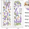 Adesivo de Parede Flor de Glicínia em Aquarela Vinhas Roxas Autoadesivo Vinil Removível Fundo de Quarto Adesivo Decorativo