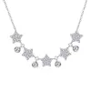 Collar con Colgante de Plata de Ley S925 Minimalista de Nicho Completo de Moissanita para Mujer Cadena para Clavícula Cielo Estrellado Navideño Suministro Exclusivo Transfronterizo