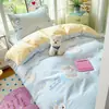 2026 Novo Desenho Animado Algodão Lençol de Cama de Estudante Conjunto de Três Peças Lençol com Elástico 100% Algodão Capa de Colcha Solteiro Roupa de Cama para Dormitório
