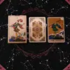 Cartas de Tarô Waite Mini Douradas Clássicas, 78 Cartas, Portátil e à Prova d'Água
