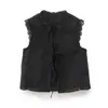 Blusa Feminina Nova Estilo Europeu e Americano Primavera 2025 Bordada com Detalhe de Laço 3817