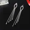 Pendientes Distintivos de Celebridad de Internet Transfronterizos Aguja de Plata 925 Circonita Pedrería Borla Pendientes de Novia Pendientes Femeninos E726