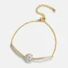 Pulsera de Girasol de Imitación de Moissanita Estilo Europeo y Americano de Lujo Ligero para Mujer, Incrustada con Zirconia de Ocho Corazones y Ocho Flechas, Joyería de Gama Alta de Nicho Estilo Ins
