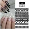 Explosiones Transfronterizas Sexy Encaje Pegatinas para Uñas Impermeables Pegatinas de Arte para Uñas Encaje Blanco y Negro Joyería Ola Punto Adhesivo Pegatinas de Arte para Uñas