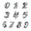 Cuentas de plata de ley s925 con números arábigos transfronterizos, estilo retro, accesorios de joyería DIY SCC1418