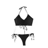 Nuevo Spot Bikini Triangular de Color Sólido Europeo y Americano Traje de Baño Dividido Transfronterizo Bikini Sexy para Dama bikini