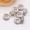 18K ouro cobre micro incrustado zircão espaçador contas redondas espaçador diy pulseira colar jóias acessórios material atacado