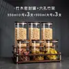 Frascos Sellados para Condimentos del Hogar de Cocina, Frascos de Almacenamiento de Vidrio Transparente para Granos y Especias, Almacenamiento de Té de Flores con Estante
