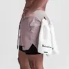 Fitness Brothers Calça de Treino de Corrida de Verão Respirável de Secagem Rápida Tamanho Grande Masculina Calça de Cinco Quartos de Camada Dupla Shorts Esportivos Transfronteiriços
