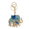 Llavero de Elefante Incrustado con Diamantes Transfronterizo del Sudeste Asiático Llavero de Animal de Tailandia Metal Creativo Dibujos Animados Pequeño Regalo