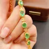 Pulsera Transfronteriza de Esmeralda Natural para Mujer, Accesorio de Nicho de Alta Gama, Plata 925, 5*7mm, Joyería de Lujo, Venta Directa de Fábrica