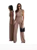 2025 Europa y Estados Unidos transfronterizo verano nuevo estación independiente AliExpress moda color sólido irregular traje femenino nicho lujo