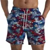 Populares Shorts de Secado Rápido para Hombres Jóvenes de Verano Pantalones de Playa con Estampado Digital 3D del Día de la Independencia Pantalones Casuales de Playa