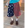 Pantalones Cortos Anchos Estampado de Estrellas Estilo Retro Americano Bloques de Color para Hombres y Mujeres, Verano Sueltos Versátiles Diseño de Pareja