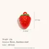 Pendente de Borboleta em Resina com Frutas de Cogumelo Gotejamento de Óleo Cruzado Europeu e Americano Zircônia Aço Inoxidável Banhado 18K Acessórios de Morango Personalidade