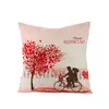 Funda de almohada para el hogar Serie de estampado de corazón rojo Día de San Valentín Lino Transfronteriza Amazon Más vendido Funda de cojín Sofá