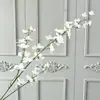 Delphinium artificial de 3 puntas para arreglo de escena en salón de bodas, materiales florales de línea de alto contraste, flores artificiales para paisajismo decorativo y decoración suave