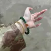 Estética China~Pulsera de Cuentas Verde Oscuro de Alta Gama para Mujer, Diseño de Nicho, Estilo Vintage, Realza el Cutis, Joyería de Lujo Ligero