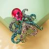 Moda europea y americana sentido de alta gama nicho broche de estrella de mar red roja ramillete decorativo aleación incrustada pin de pedrería suministro transfronterizo