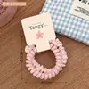 Laço de Cabelo Rosa Morango Pérola Primavera e Verão Scrunchie Plissado de Cetim Elástico Alto Faixa de Cabelo Acessório para Rabo de Cavalo