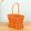 Cesta de Flores de Festival Rattan Sintético Palha Nova Cesta Tecida Pura Cesta de Flores Portátil Flor Seca Flor Arranjo de Flores Arte Floral Acompanhamento Cerimônia